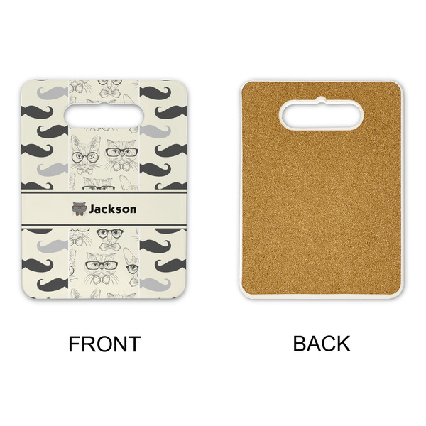 Hipster Cats & Mustache Rectangle Trivet with Handle - APPROVAL