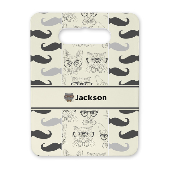 Custom Hipster Cats & Mustache Rectangular Trivet with Handle (Personalized)