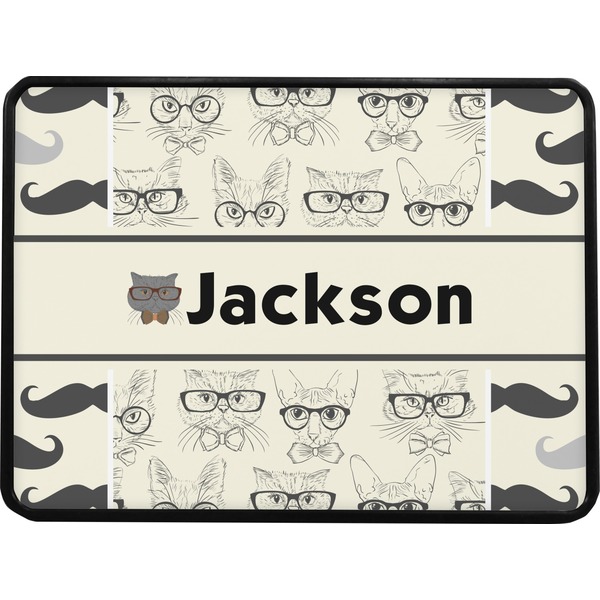 Hipster Cats & Mustache Rectangular Car Hitch Cover w/ FRP Insert (Select Size)