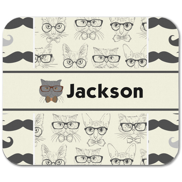 Hipster Cats & Mustache Rectangular Mouse Pad - APPROVAL