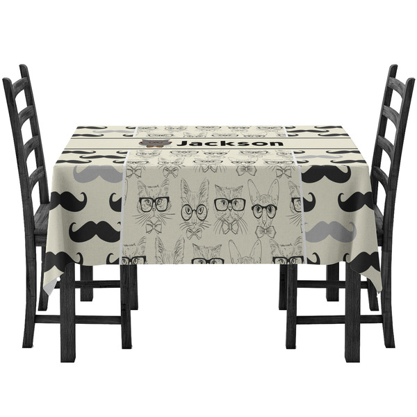 Custom Hipster Cats & Mustache Tablecloth (Personalized)