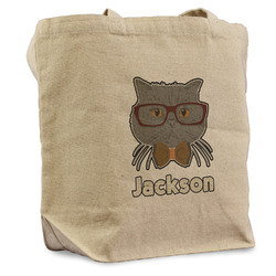 Hipster Cats & Mustache Reusable Cotton Grocery Bag - Single (Personalized)