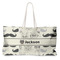 Hipster Cats & Mustache Large Rope Tote Bag - Front View