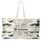 Hipster Cats & Mustache Large Tote Bag with Rope Handles (Personalized)
