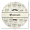 Hipster Cats & Mustache Round Area Rug - Size