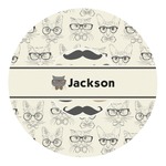 Hipster Cats & Mustache Round Decal - Small (Personalized)