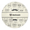 Hipster Cats & Mustache 5' Round Indoor Area Rug (Personalized)