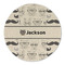 Hipster Cats & Mustache Round Linen Placemats - FRONT (Single Sided)