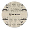 Hipster Cats & Mustache Round Linen Placemat (Personalized)