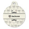 Hipster Cats & Mustache Round Pet ID Tag (Personalized)