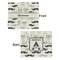 Hipster Cats & Mustache Security Blanket - Front & Back View