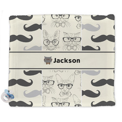 Hipster Cats & Mustache Security Blanket - Single Sided (Personalized)