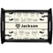 Hipster Cats & Mustache Serving Tray Black Small - Main
