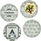 Hipster Cats & Mustache Set of 4 Glass Lunch / Dinner Plate 10" (Personalized)