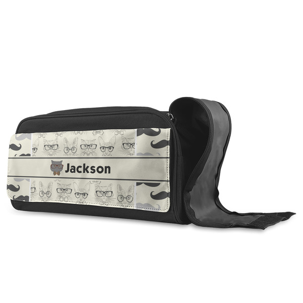 Hipster Cats & Mustache Shoe Bags - ANGLE (Open)