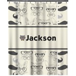 Hipster Cats & Mustache Extra Long Shower Curtain - 70"x84" (Personalized)