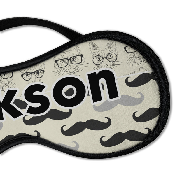 Hipster Cats & Mustache Sleeping Eye Mask - DETAIL Large