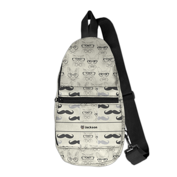 Custom Hipster Cats & Mustache Sling Bag (Personalized)