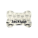 Hipster Cats & Mustache Bone Shaped Dog Food Mat (Small) (Personalized)
