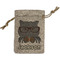 Hipster Cats & Mustache Small Burlap Gift Bag - Front