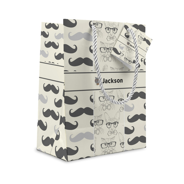 Custom Hipster Cats & Mustache Gift Bag (Personalized)