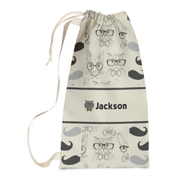 Hipster Cats & Mustache Laundry Bags - Small (Personalized)