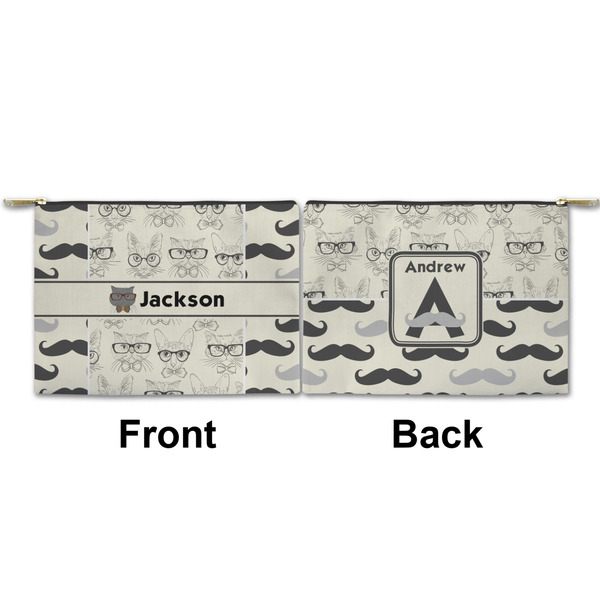 Hipster Cats & Mustache Small Zipper Pouch Approval (Front and Back)