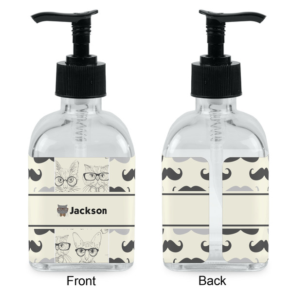 Hipster Cats & Mustache Glass Soap/Lotion Dispenser - Approval