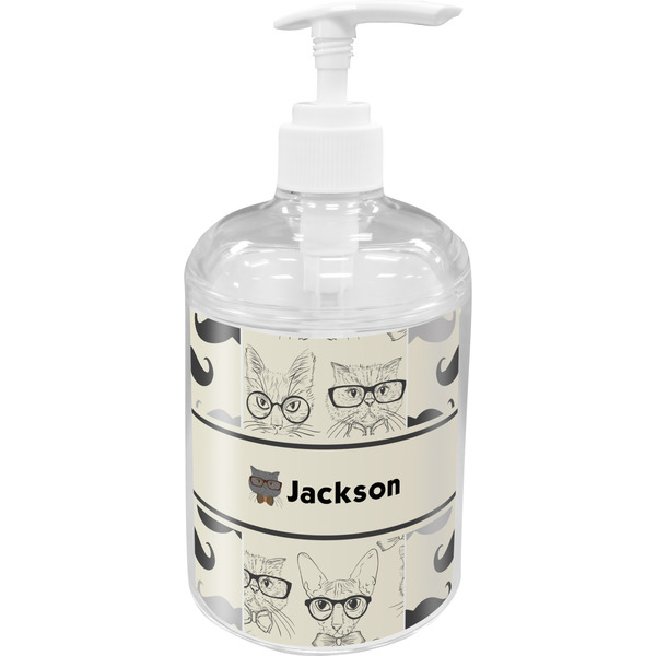 Hipster Cats & Mustache Soap / Lotion Dispenser (Personalized)