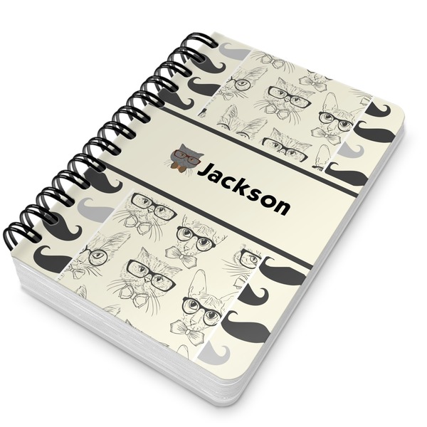 Hipster Cats & Mustache Spiral Journal 5 x 7 - Main
