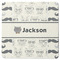 Hipster Cats & Mustache Square Rubber Backed Coaster (Personalized)
