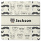 Hipster Cats & Mustache Square Rubber Backed Coaster (Personalized)