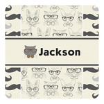 Hipster Cats & Mustache Square Decal - Small (Personalized)