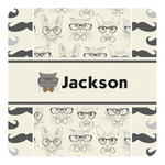 Hipster Cats & Mustache Square Decal - Small (Personalized)