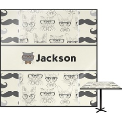 Hipster Cats & Mustache Square Table Top - 24" (Personalized)