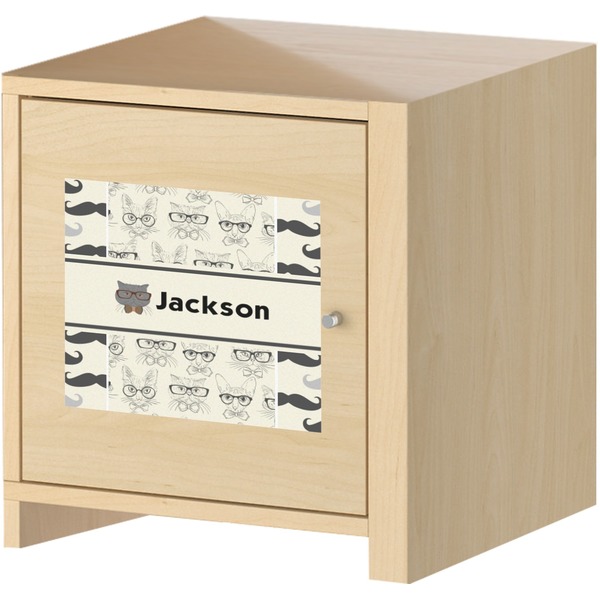 Hipster Cats & Mustache Square Wall Decal on Wooden Cabinet