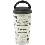 Hipster Cats & Mustache Stainless Steel Coffee Tumbler (Personalized)