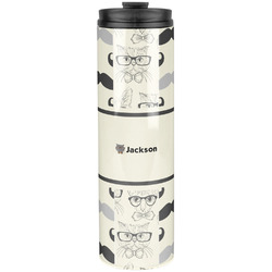 Hipster Cats & Mustache Stainless Steel Skinny Tumbler - 20 oz (Personalized)