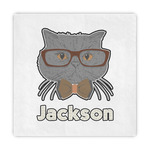 Hipster Cats & Mustache Standard Decorative Napkins (Personalized)