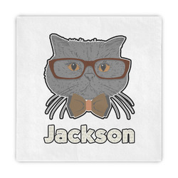 Hipster Cats & Mustache Decorative Paper Napkins (Personalized)