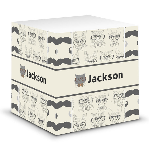 Custom Hipster Cats & Mustache Sticky Note Cube (Personalized)