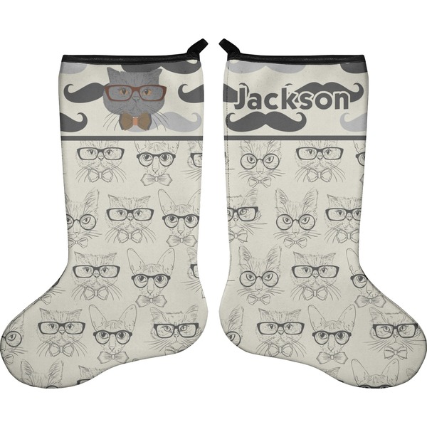 Hipster Cats & Mustache Stocking - Double-Sided - Approval