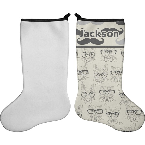 Hipster Cats & Mustache Stocking - Single-Sided - Approval