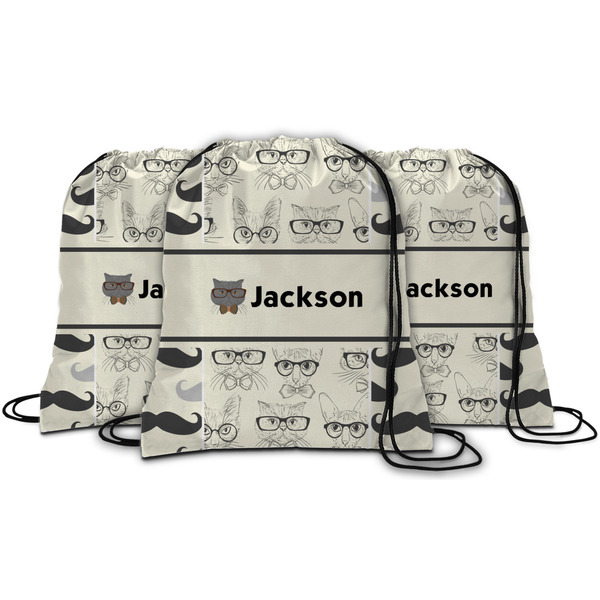 Hipster Cats & Mustache String Backpack - MAIN