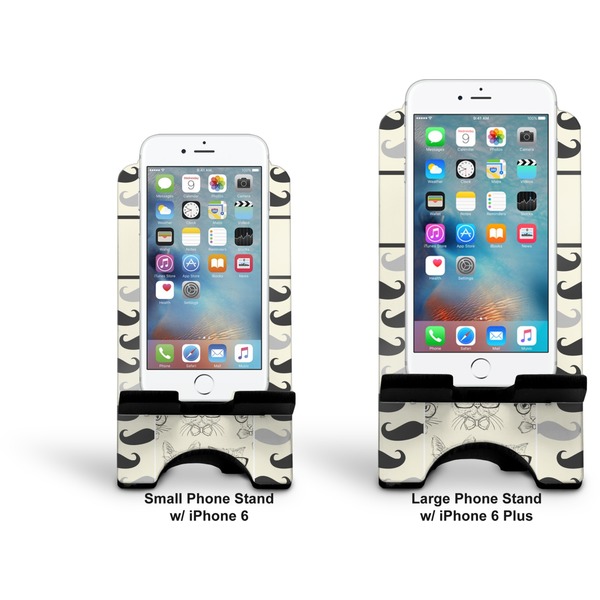 Hipster Cats & Mustache Stylized Phone Stand - Comparison