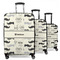 Hipster Cats & Mustache 3 Piece Luggage Set - 20" Carry On, 24" Medium Checked, 28" Large Checked (Personalized)