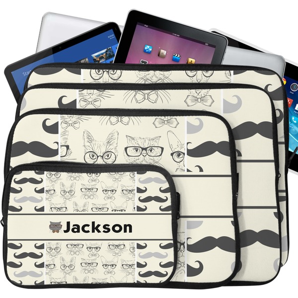 Hipster Cats & Mustache Tablet & Laptop Case Sizes