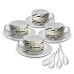 Hipster Cats & Mustache Tea Cup - Set of 4 (Personalized)