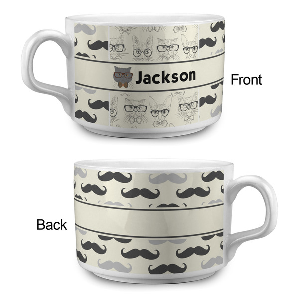 Hipster Cats & Mustache Tea Cup - Single Apvl