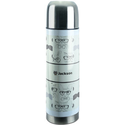 Hipster Cats & Mustache Stainless Steel Thermos (Personalized)